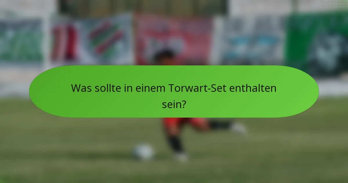 Was sollte in einem Torwart-Set enthalten sein?