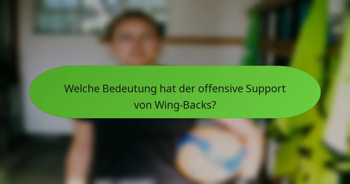 Welche Bedeutung hat der offensive Support von Wing-Backs?