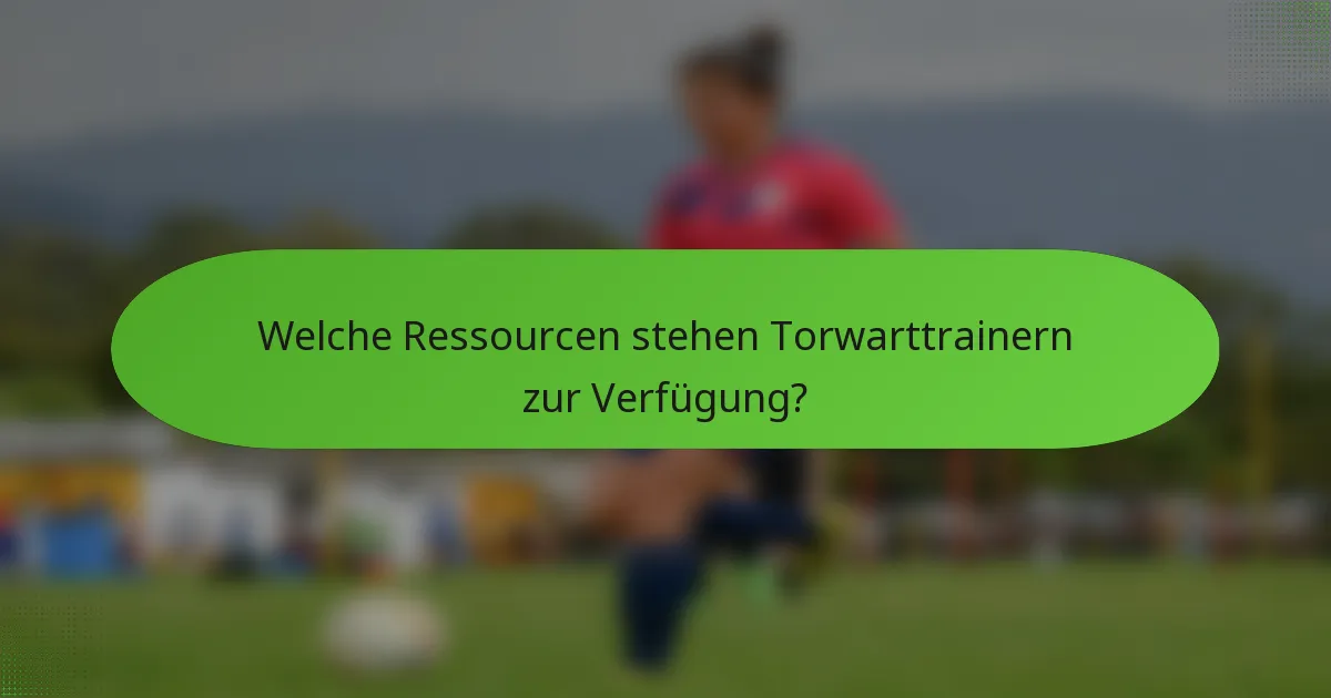 Welche Ressourcen stehen Torwarttrainern zur Verfügung?