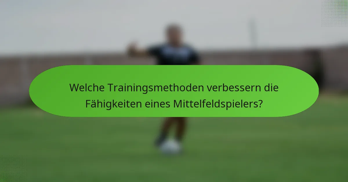 Welche Trainingsmethoden verbessern die Fähigkeiten eines Mittelfeldspielers?