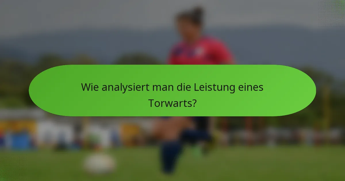 Wie analysiert man die Leistung eines Torwarts?